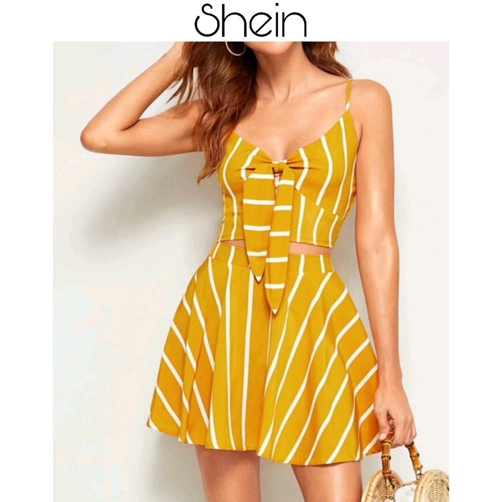 4/$25 🥂 Shein Mustard Yellow 2 Piece Outfit